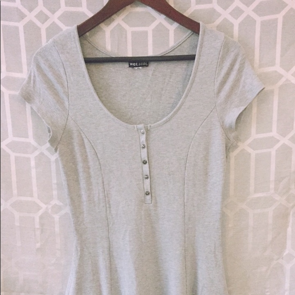 Casual button up breast skater dress